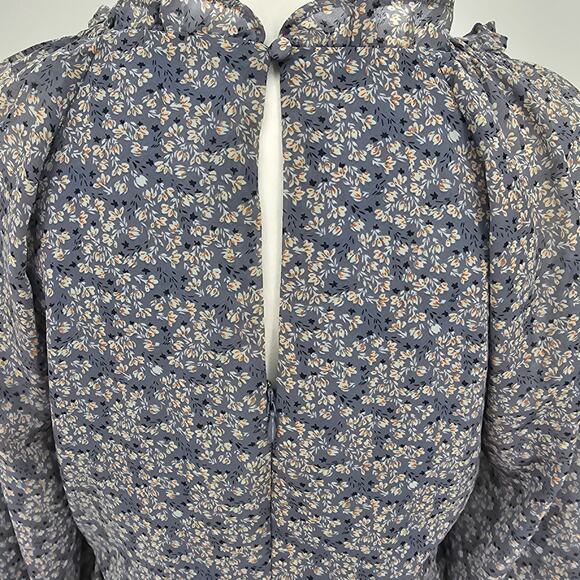 ASTR the Label Womans size M Tiered Ruffle Mini Dress Blue Ditzy Floral NWOT - Picture 5 of 8